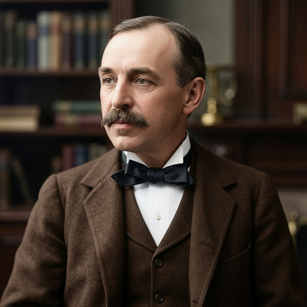 AI representation of William Goodhue based upon a grainy photocopy of his portrait.